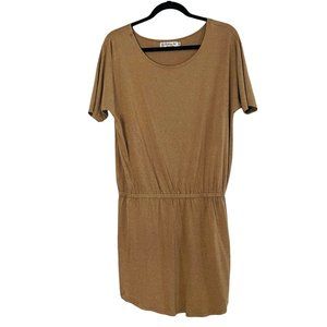 Fighting Eel Short Sleeve Womens Beige Dress  Size: M